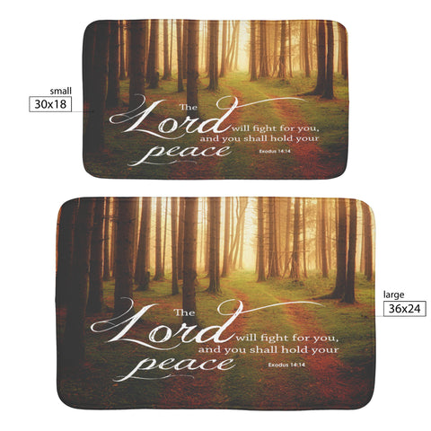 Fast Drying Memory Foam Bath Mat - The Lord Will Fight For You ~Exodus 14:14~