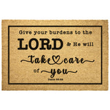 Heavy-Duty Outdoor Mat - Cast Your Burden On The Lord ~Psalm 55:22~