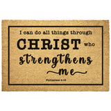 Heavy-Duty Outdoor Mat - Christ Strengthens Me ~Philippians 4:13~