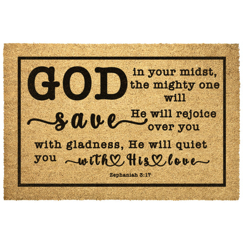 Heavy-Duty Outdoor Mat - God In Your Midst ~Zephaniah 3:17~