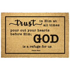 Heavy-Duty Outdoor Mat - God Is A Refuge For Us ~Psalm 62:8~