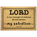 Heavy-Duty Outdoor Mat - He Has Become My Salvation ~Psalm 118:14~
