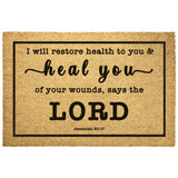 Heavy-Duty Outdoor Mat - I Will Restore Health To You ~Jeremiah 30:17~