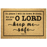 Heavy-Duty Outdoor Mat - Lord Make Me Dwell In Safety ~Psalm 4:8~