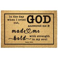 Heavy-Duty Outdoor Mat - Strength In My Soul ~Psalm 138:3~