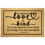 Heavy-Duty Outdoor Mat -  Love Is Patient Love Is Kind ~1 Corinthians 13:4~