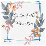 Customizable Artistic Minimalist Bible Verse Wall Art With Your Signature (Design: Square Garland 14)
