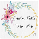 Customizable Artistic Minimalist Bible Verse Wall Art With Your Signature (Design: Square Garland 16)