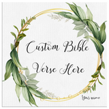 Customizable Artistic Minimalist Bible Verse Wall Art With Your Signature (Design: Square Garland 17)
