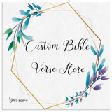 Customizable Artistic Minimalist Bible Verse Wall Art With Your Signature (Design: Square Garland 18)