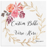Customizable Artistic Minimalist Bible Verse Wall Art With Your Signature (Design: Square Garland 19)
