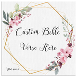 Customizable Artistic Minimalist Bible Verse Wall Art With Your Signature (Design: Square Garland 3)