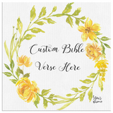 Customizable Artistic Minimalist Bible Verse Wall Art With Your Signature (Design: Square Garland 7)