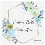 Customizable Artistic Minimalist Bible Verse Wall Art With Your Signature (Design: Square Garland 9)