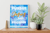 Week 5: Set of 3 Posters Inspirational Bible Scriptures (Theme: Sapphire Teal Ink)