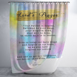 Bible Verses Premium Oxford Fabric Shower Curtain - Lord's Prayer ~Matthew 6:9-13~ (Design: Watercolor 1)