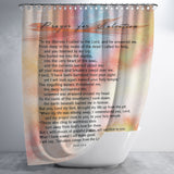 Bible Verses Premium Oxford Fabric Shower Curtain - Prayer for Salvation ~Jonah 2:2-9~ (Design: Watercolor 2)