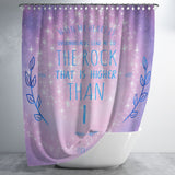 Bible Verses Premium Oxford Fabric Shower Curtain - Lead Me To The Rock That Is Higher Than I ~Psalm 61:2~ Design 10