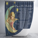 Bible Verses Premium Oxford Fabric Shower Curtain - Prayer for Protection ~Psalm 91:9-16~ (Design: Angel 3)