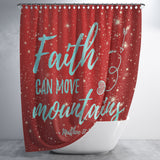 Bible Verses Premium Oxford Fabric Shower Curtain - Faith Can Move Mountains ~Matthew 17:20~ Design 5