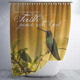 Bible Verses Premium Oxford Fabric Shower Curtain - We Have Peace With God ~Romans 5:1~