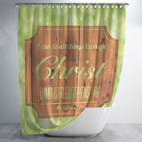 Bible Verses Premium Oxford Fabric Shower Curtain - Christ Strengthens Me ~Philippians 4:13~ Design 4