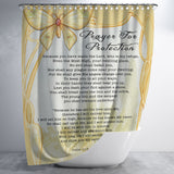 Bible Verses Premium Oxford Fabric Shower Curtain - Prayer for Protection ~Psalm 91:9-16~ (Design: Butterfly 3)