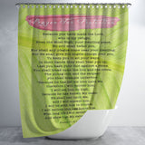 Bible Verses Premium Oxford Fabric Shower Curtain - Prayer for Protection ~Psalm 91:9-16~ (Design: Leaf 1)