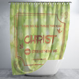 Bible Verses Premium Oxford Fabric Shower Curtain - Christ Strengthens Me ~Philippians 4:13~ Design 8