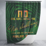 Bible Verses Premium Oxford Fabric Shower Curtain - No Evil Shall Befall You ~Psalm 91:10~ Design 4