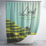 Bible Verses Premium Oxford Fabric Shower Curtain - The Lord Is My Rock & Fortress ~Psalm 18:2~