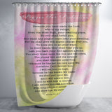 Bible Verses Premium Oxford Fabric Shower Curtain - Prayer for Protection ~Psalm 91:9-16~ (Design: Watercolor 3)
