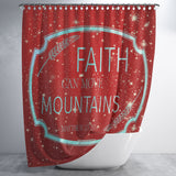 Bible Verses Premium Oxford Fabric Shower Curtain - Faith Can Move Mountains ~Matthew 17:20~ Design 13