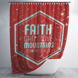 Bible Verses Premium Oxford Fabric Shower Curtain - Faith Can Move Mountains ~Matthew 17:20~ Design 10