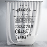 Bible Verses Premium Oxford Fabric Shower Curtain - Guard Your Heart Through Christ Jesus ~Philippians 4:7~