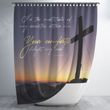 Bible Verses Premium Oxford Fabric Shower Curtain - Your Comfort Delights My Soul ~Psalm 94:19~