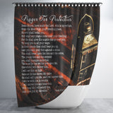 Bible Verses Premium Oxford Fabric Shower Curtain - Prayer for Protection ~Psalm 91:9-16~ (Design: Lamp 2)