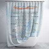 Bible Verses Premium Oxford Fabric Shower Curtain - Prayer for Salvation ~Jonah 2:2-9~ (Design: Dreamy 2)