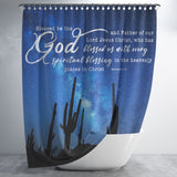 Bible Verses Premium Oxford Fabric Shower Curtain - God Blessed Us With Every Spiritual Blessings ~Ephesians 1:3~