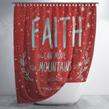 Bible Verses Premium Oxford Fabric Shower Curtain - Faith Can Move Mountains ~Matthew 17:20~ Design 9