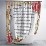 Bible Verses Premium Oxford Fabric Shower Curtain - Prayer for Protection ~Psalm 91:1-8~ (Design: Flower Frame 2)