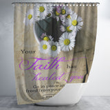 Bible Verses Premium Oxford Fabric Shower Curtain - Be Healed of Affliction ~Mark 5:34~