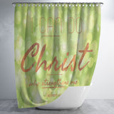 Bible Verses Premium Oxford Fabric Shower Curtain - Christ Strengthens Me ~Philippians 4:13~ Design 7