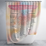 Bible Verses Premium Oxford Fabric Shower Curtain - Prayer for Protection ~Psalm 91:9-16~ (Design: Watercolor 2)