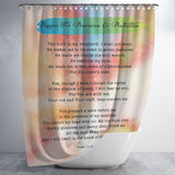 Bible Verses Premium Oxford Fabric Shower Curtain - Prayer for Provision & Protection ~Psalm 23:1-6~ (Design: Watercolor 2)