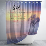 Bible Verses Premium Oxford Fabric Shower Curtain - Believe In Him For Everlasting Life ~John 3:16~