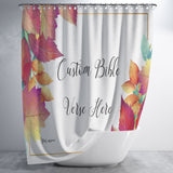 Customizable Artistic Minimalist Bible Verse Luxury Oxford Fabric Shower Curtain With Your Signature (Design: Rectangle Garland 6)