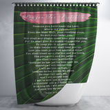 Bible Verses Premium Oxford Fabric Shower Curtain - Prayer for Protection ~Psalm 91:9-16~ (Design: Leaf 2)