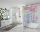 Bible Verses Premium Oxford Fabric Shower Curtain - Prayer for Protection ~Psalm 91:1-8~ (Design: Watercolor 1)