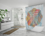 Bible Verses Premium Oxford Fabric Shower Curtain - God Is The Strength Of My Heart ~Psalm 73:26~ Design 4